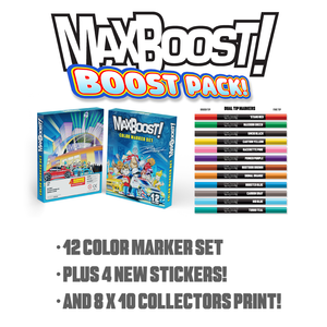 Boost Pack - 12 Markers, 4 stickers, and 8 x 10 Collectible Print